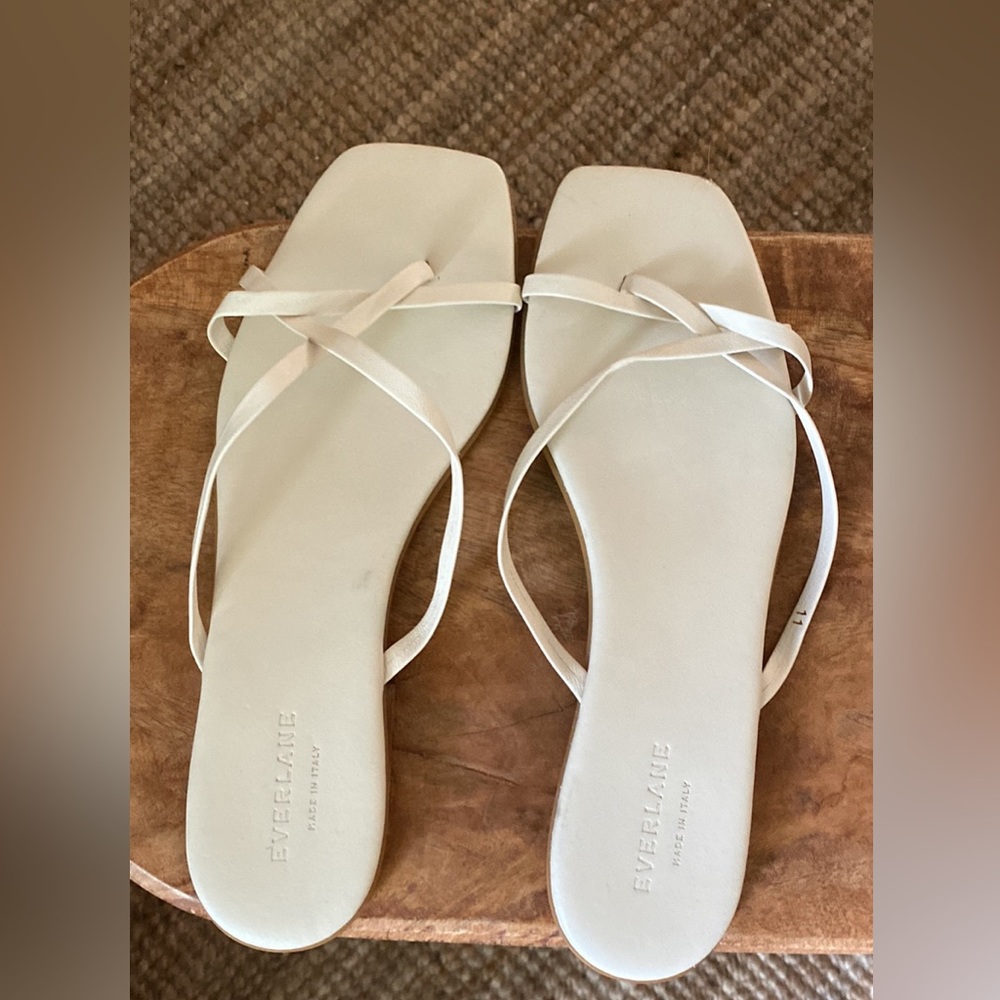 Everlane white strappy sandals